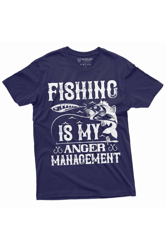 Men's Fishing anger management T-shirt Fisherman fishing hobby funny gift tee shirt (XX-Large Navy Blue)