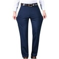 thumbnail image 1 of Men's Fit Dress Pants Flat Front Straight Formal Pants Wrinkle Free Expandable Waist Suit Pants, 1 of 6