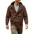 thumbnail image 1 of Men's Fit Relaxed Work Coat Fleece Lined Waterproof Workwear Winter Hooded Jacket with Multiple Pockets, 1 of 8