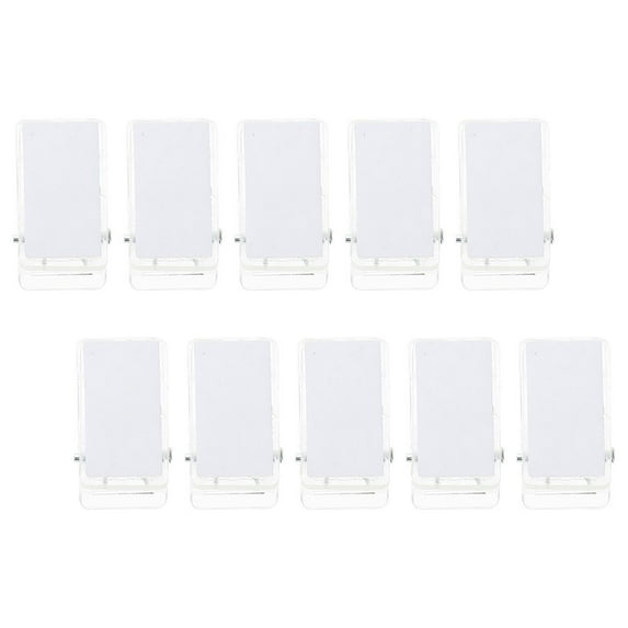 Minkissy 10pcs Transparent Plastic Badge Clips for ID Cards, Office and School Use, and Lightweight, 1×0.4×0.4in