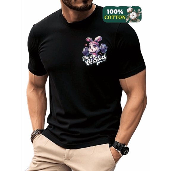 Men's Fitness Enthusiasts Tee with Casual Graphics Design S-2XL