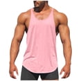 thumbnail image 1 of Men's Fitness Gym Tank Top Singlet Bodybuilding Stringers Sleeveless Muscle Cotton Shirt Big and Tall Size S-5XL Pink, 1 of 5
