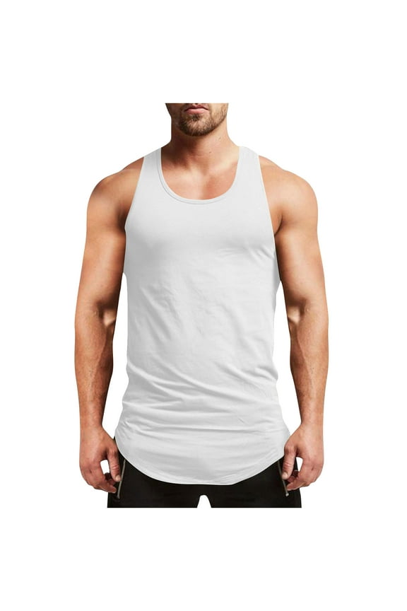 Men's Fitness Gym Tank Top Singlet Bodybuilding Stringers Sleeveless Muscle Shirt Vest