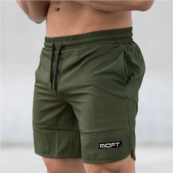 Men's Fitness Running Pants Summer Black Stretch Breathable Cool Shorts