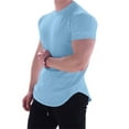 thumbnail image 1 of Men's Fitness Short Sleeved Sports T Shirt Stretch Training Clothes Mens Shirts Large Tall Shirt Shirts for Men T Shirts Bulk Wear around Nightshirt Fishnet Shirt Men T Shirt Heat compatible with, 1 of 3