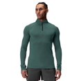 thumbnail image 1 of Men's Fitness Tops Elasticity Slim Fit Quarter Zip Long Sleeved Tops Green L, 1 of 8