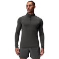 thumbnail image 1 of Men's Fitness Tops Elasticity Slim Fit Quarter Zip Long Sleeved Tops Grey XS, 1 of 8