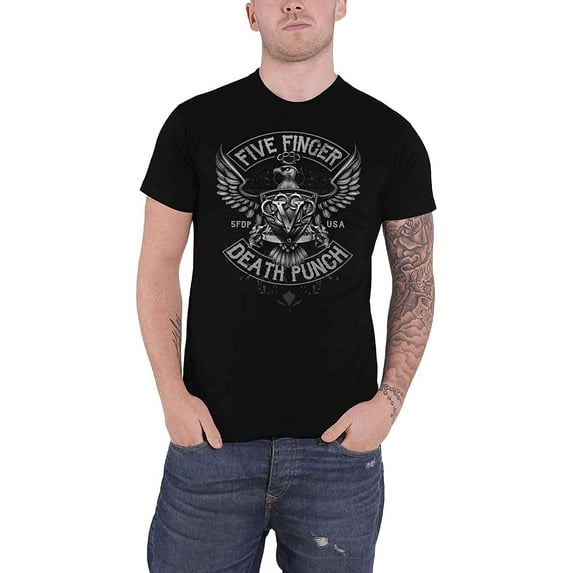 Men's Five Finger Death Punch Howe Eagle Crest T-shirt XX-Large Black