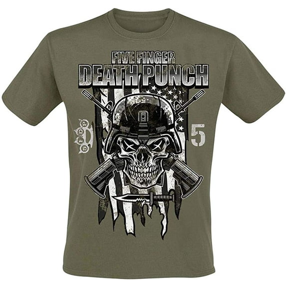 Men's Five Finger Death Punch Infantry Special Forces T-shirt Medium Olive