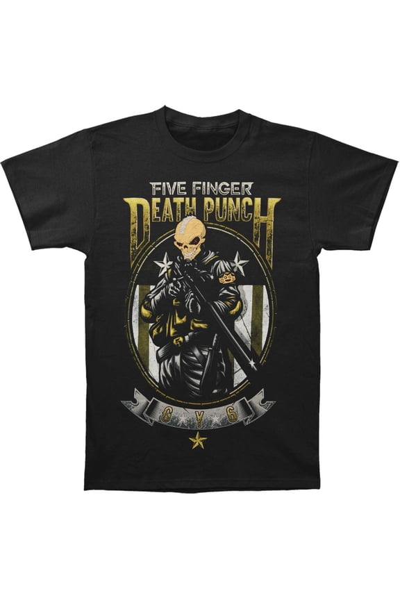 Men's Five Finger Death Punch Sniper Slim Fit T-shirt Large Black
