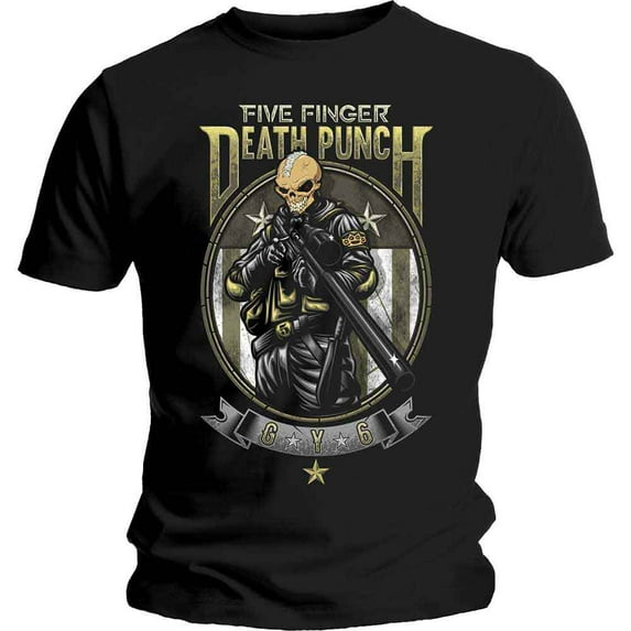 Men's Five Finger Death Punch Sniper Slim Fit T-shirt Small Black