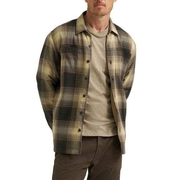 Wrangler® Men's and Big Men's Long Sleeve Sherpa Heavyweight Shirt Jacket (S-5XL)