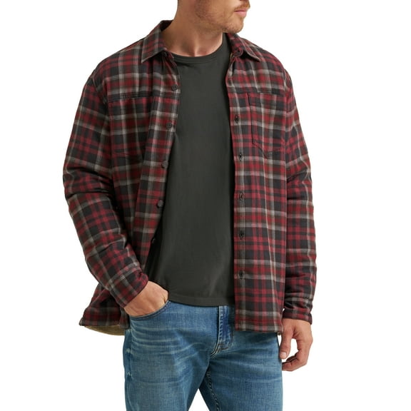 Wrangler® Men's and Big Men's Long Sleeve Sherpa Heavyweight Shirt Jacket (S-5XL)
