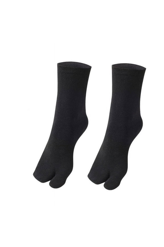 Men's Five Toe Cotton Socks Sports Trainer Running Finger Socks, Breathable and Comfortable for Athletic Activities - Color Black