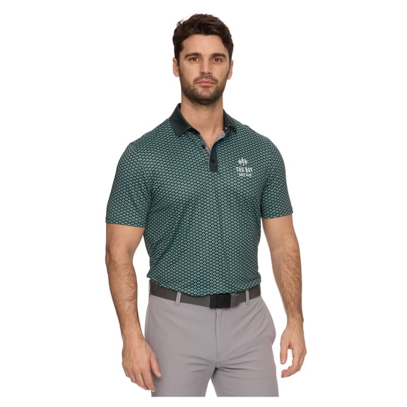 Men's-Flag & Anthem  Green The Bay Golf Club All-Over Logo Polo