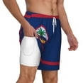 thumbnail image 1 of Men's Flag Of Guam Swim Trunks with Compression Liner Bathing Suit Swimwear, 1 of 6