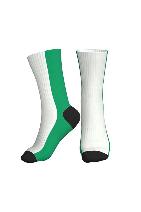 Men's Flag Of Nigeria Novelty Athletic Socks Women's Digital Printing Funky Patterned Crew Socks