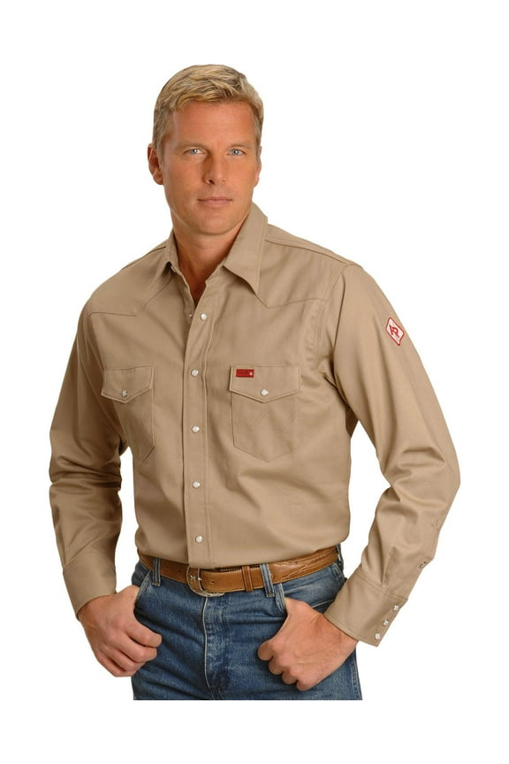 Men's Flame Resistant Work Western Shirt - Fr12140