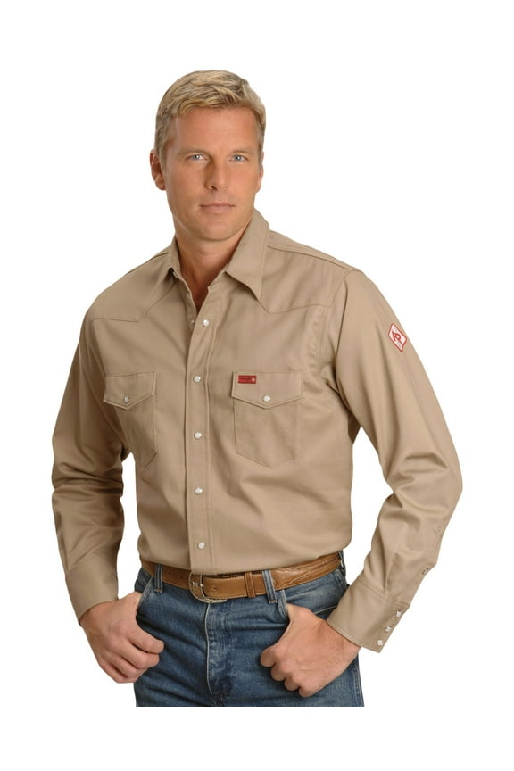 Men's Flame Resistant Work Western Shirt - Fr12140