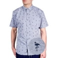 thumbnail image 1 of Men’s Flamingo Print Button Down Shirt – Tropical Short Sleeve Casual Vacation Party Top, 1 of 6