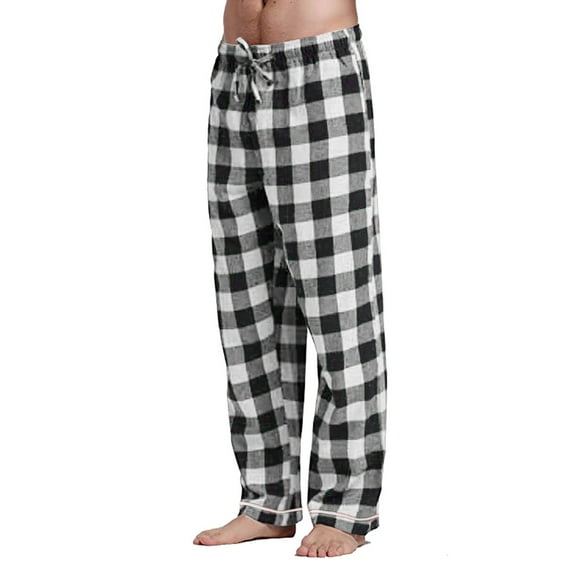 Men's Flannel & Cotton Pajama Pants - Lounge Sleep PJ Plaid Bottoms w/Pockets (Big & Tall Available) Sweatpants for Men Baggy