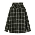 thumbnail image 1 of Men's Flannel Hoodie Shirts Casual Button down Plaid Vintage Shirt Jackets for Men Long Sleeve with Pocket (5XL, Black), 1 of 3