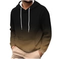 thumbnail image 1 of Men's Flannel Hoodies Fashion Gradient Color Printed Hooded Sweatshirts Fuzzy Fleece Long Sleeve Warm Pullover Hoodie Long Sleeve Workout Jackets with Kangaroo Pocket, 1 of 5