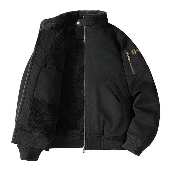 Men's Flannel Jacket Coats Long Sleeved Lapel Lambskin Button Washed Workwear Comfort Vintage Warm Workwear Jacket Zipper Up Long Sleeve Sweater Blazer Coats with Pockets
