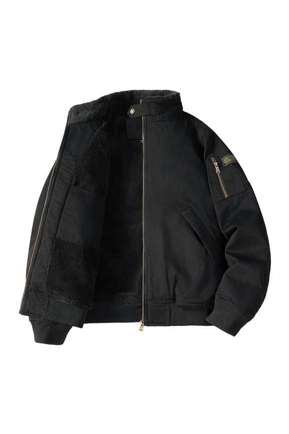 Men's Flannel Jacket Coats Long Sleeved Lapel Lambskin Button Washed Workwear Comfort Vintage Warm Workwear Jacket Zipper Up Long Sleeve Sweater Blazer Coats with Pockets