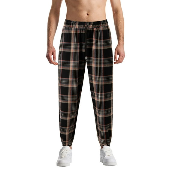 Men’s Flannel Pajama Pants – Soft Sleep & Lounge Pants with Pockets & Adjustable Drawstring – Plaid Bottoms Multicolor L