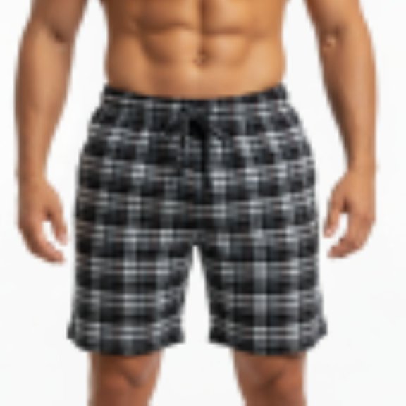 Men's Flannel Pajama Shorts - Super Soft Cotton Plaid Shorts with Pockets and Drawstrings - Sleep and Lounge Design 1, Medium
