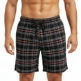 thumbnail image 1 of Men's Flannel Pajama Shorts - Super Soft Cotton Plaid Shorts with Pockets and Drawstrings - Sleep and Lounge Design 2, Small, 1 of 6