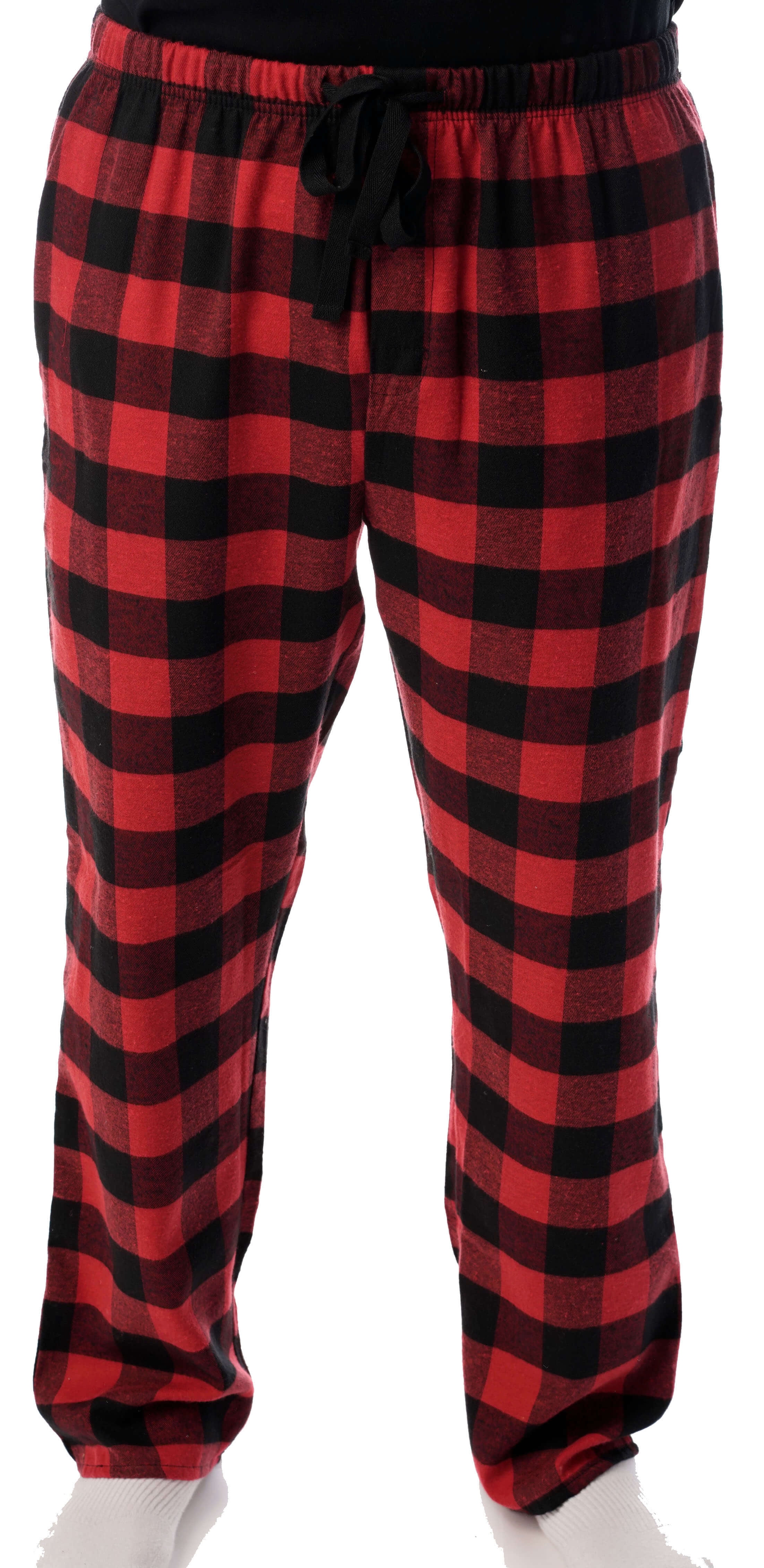 Men's Flannel Pajamas - Plaid Pajama Pants for Men (Black / Red - Buffalo  Plaid, Medium)