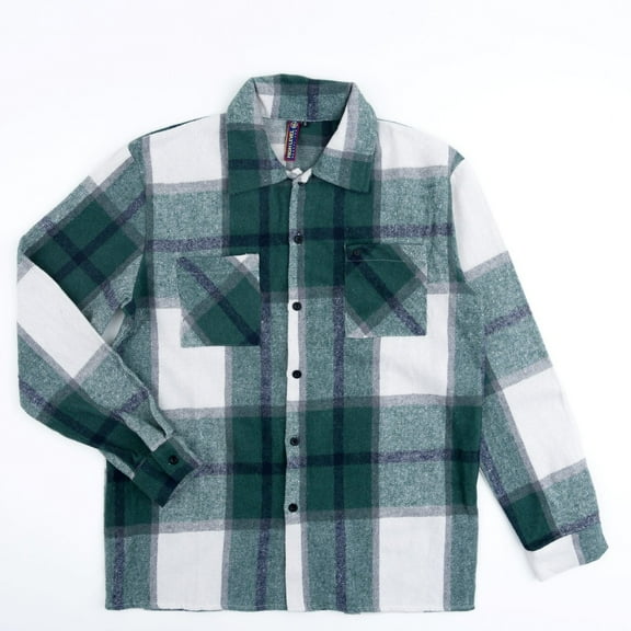 Men's Flannel Plaid Shirt - Casual Men's Wear, Comfortable Fit, Versatile Style, Ideal for Everyday Wear - Menswear (Green, XL)