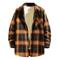 thumbnail image 1 of Men's Flannel Plaid Shirt Jacket 2023 Spring Fall Long Sleeve Plaid Thin Coats Soft Button Down Shirts Jackets, 1 of 5