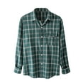 thumbnail image 1 of Men's Flannel Plaid Shirts Long Sleeve Button Up Work Shirts Casual Jacket Collared Shirt Lightweight Outerwear, 1 of 4