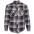 thumbnail image 1 of Men's Flannel Shirt Jacket Button Up Classic Fit Cotton Polyester Black Red M, 1 of 2