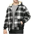 thumbnail image 1 of Men's Flannel Shirt Jacket Fleece Sherpa Lined Plaid Jackets Coat Full Zip Up Hoodie Winter Outwear with Pockets, 1 of 4