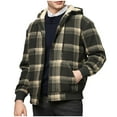 thumbnail image 1 of Men's Flannel Shirt Jacket Fleece Sherpa Lined Plaid Jackets Coat Full Zip Up Hoodie Winter Outwear with Pockets, 1 of 7