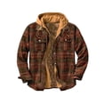 thumbnail image 1 of Men's Flannel Shirt Jacket with Hooded Thicken Warm Lined Coat Long Sleeve Rugged Plaid Warm Winter Jacket Coat Hoodie Outwear Shacket, 1 of 2
