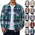 thumbnail image 1 of BiZtdJrK Men's Flannel Shirt Jackets Fashion Plaid Long Sleeve Shirts Tops Casual Button Down Shackets Outwear, Red, XXL, 1 of 7