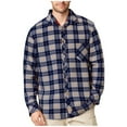 thumbnail image 1 of Men's Flannel Shirt Sherpa Fleece Lined Heavyweight Warm Shirt Jacket Vintage Plaid Button Down Shirt for Work Outdoor Casual, 1 of 6