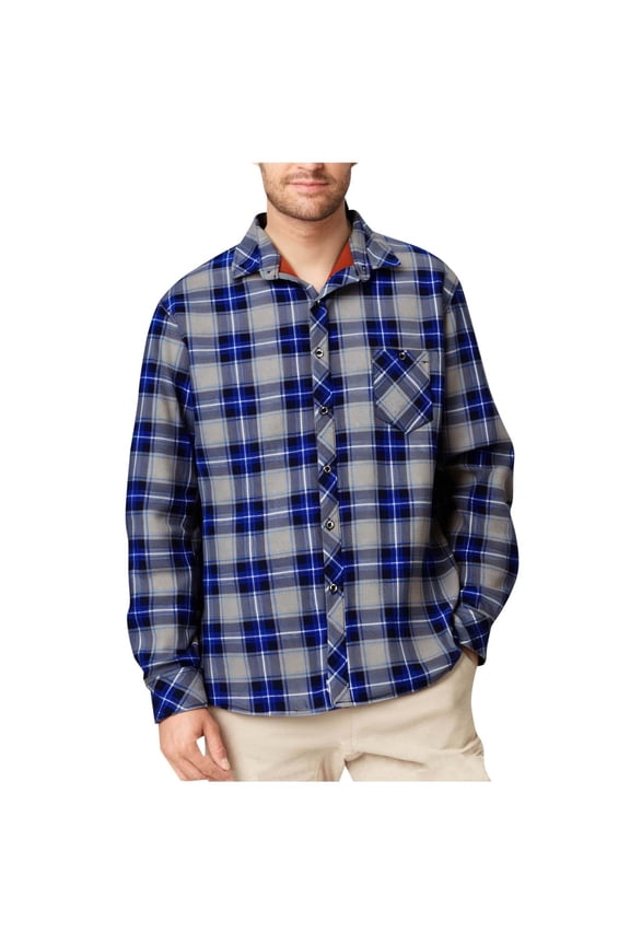 Men's Flannel Shirt Sherpa Fleece Lined Heavyweight Warm Shirt Jacket Vintage Plaid Button Down Shirt for Work Outdoor Casual