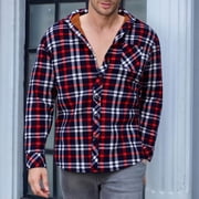 Men's Flannel Shirt Sherpa Fleece Lined Heavyweight Warm Shirt Jacket Vintage Plaid Button Down Shirt for Work Outdoor Casual,Sizes,Xl-5XL
