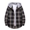 thumbnail image 1 of Men's Flannel Shirts Casual Button Down Long Sleeve Fashionable Plaid Hoodie Shirt Jackets with Pocket (L, Black), 1 of 4