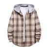 thumbnail image 1 of Men's Flannel Shirts Casual Button Down Long Sleeve Fashionable Plaid Hoodie Shirt Jackets with Pocket (M, Khaki), 1 of 3