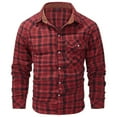 thumbnail image 1 of Men's Flannel Shirts Western Cowboy Pearl Snap Shirts Long Sleeve Vintage Button Down Plaid Shirt Coat for Casual Work, 1 of 8