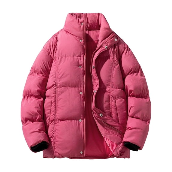 Men's Flannel Work Jacket with Stand Up Collar and Zipper Front for Outdoor Protection
