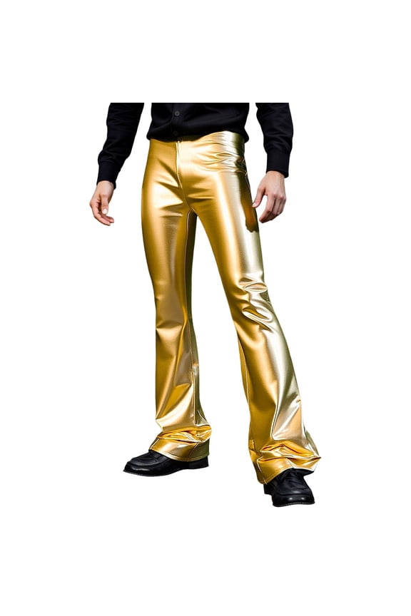 Men's Flare Wide Leg Pants - Non-Stretch - Lightweight - Party Casual - Polyester