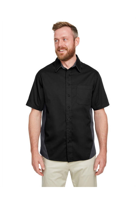 Men's Flash IL Colorblock Short Sleeve Shirt BLACK/ DK CHARCL 2XL